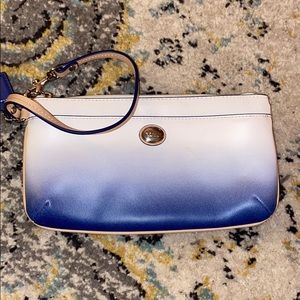 Blue Ombre Coach Wristlet